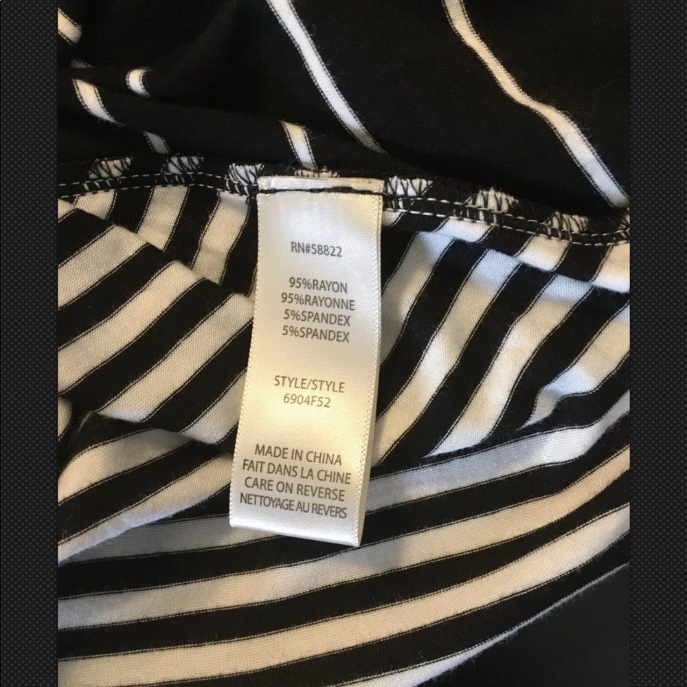 Max Studio Black/White Striped High/Low Dress - Picture 7 of 7